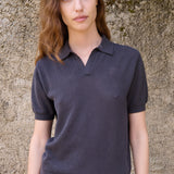 James Open Knit Polo, Grey