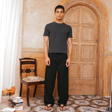 Lowen Striped Trousers, Black