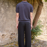 James Open Knit Polo, Grey