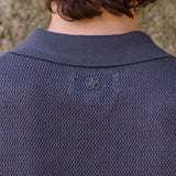 James Open Knit Polo, Grey
