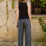 Ivan Fitted Knit Tank, Black