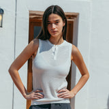 Ivan Fitted Knit Tank, White