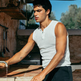 Ivan Fitted Knit Tank, White