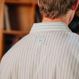 Nika Cotton Shirt, Beige Stripe