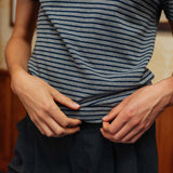 Brando Stripe T-Shirt, Grey/Navy