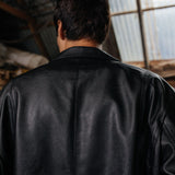 Veste en cuir Zayn, noire 