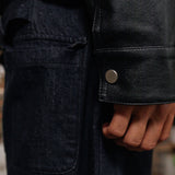 Veste en cuir Zayn, noire 