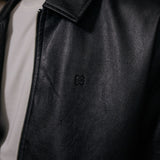 Veste en cuir Zayn, noire 