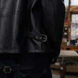 Veste en cuir Zayn, noire 