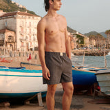 Teo Cotton Shorts, Navy Check